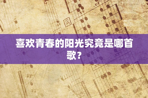 喜欢青春的阳光究竟是哪首歌？