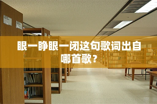 眼一睁眼一闭这句歌词出自哪首歌？