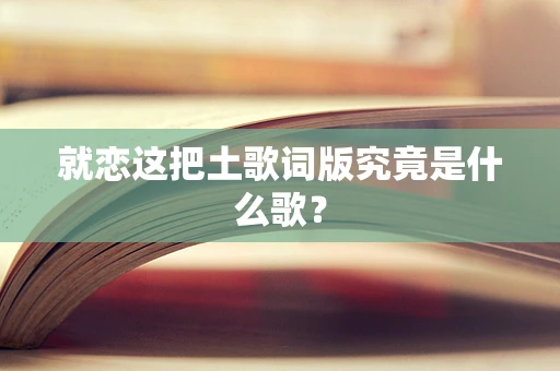就恋这把土歌词版究竟是什么歌？