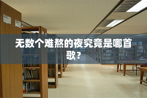 无数个难熬的夜究竟是哪首歌？