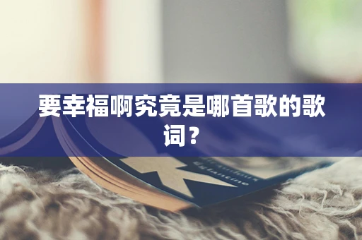 要幸福啊究竟是哪首歌的歌词？