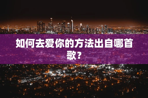 如何去爱你的方法出自哪首歌？