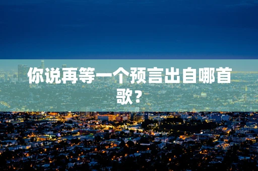 你说再等一个预言出自哪首歌？