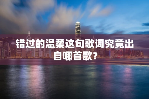 错过的温柔这句歌词究竟出自哪首歌？