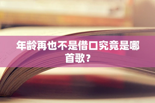 年龄再也不是借口究竟是哪首歌？