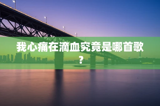 我心痛在滴血究竟是哪首歌？