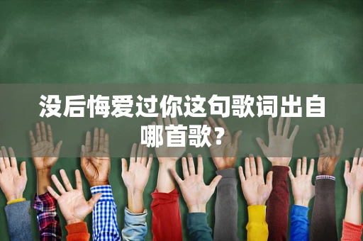 没后悔爱过你这句歌词出自哪首歌？