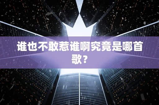 谁也不敢惹谁啊究竟是哪首歌？