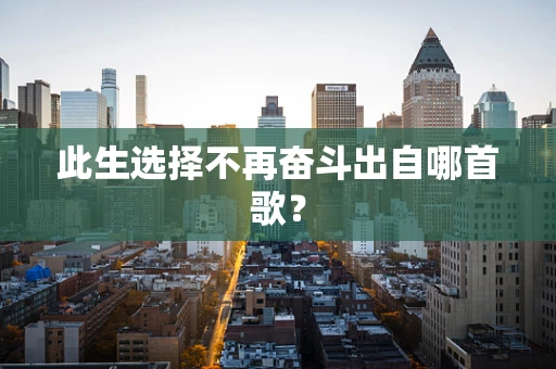 此生选择不再奋斗出自哪首歌？