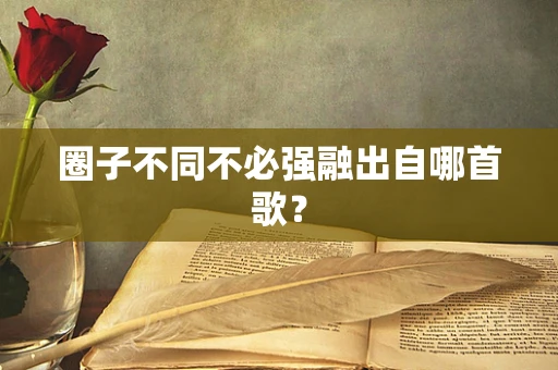 圈子不同不必强融出自哪首歌？