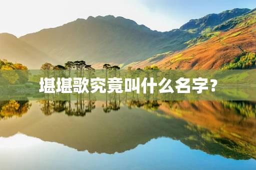 堪堪歌究竟叫什么名字？