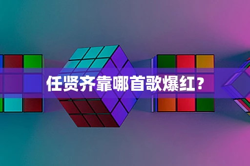 任贤齐靠哪首歌爆红？