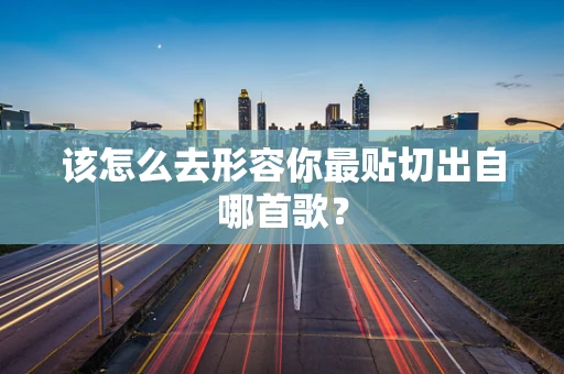 该怎么去形容你最贴切出自哪首歌？