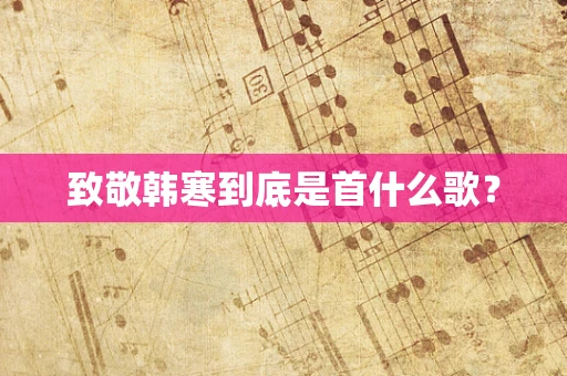 致敬韩寒到底是首什么歌？