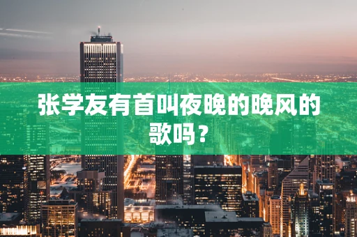 张学友有首叫夜晚的晚风的歌吗？