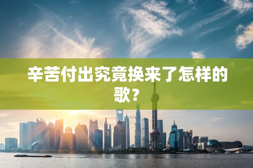 辛苦付出究竟换来了怎样的歌？