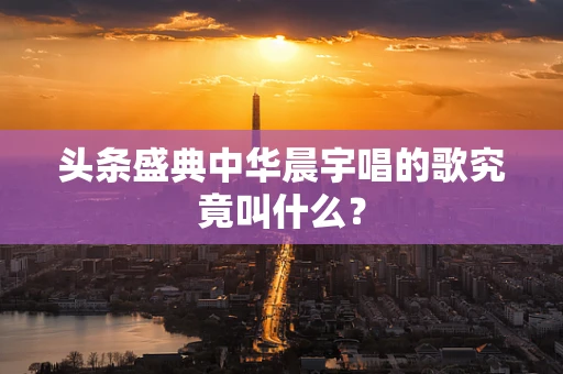 头条盛典中华晨宇唱的歌究竟叫什么？