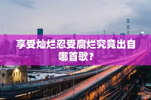 享受灿烂忍受腐烂究竟出自哪首歌？