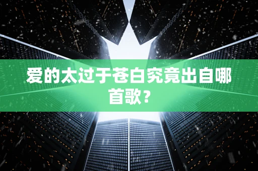 爱的太过于苍白究竟出自哪首歌？