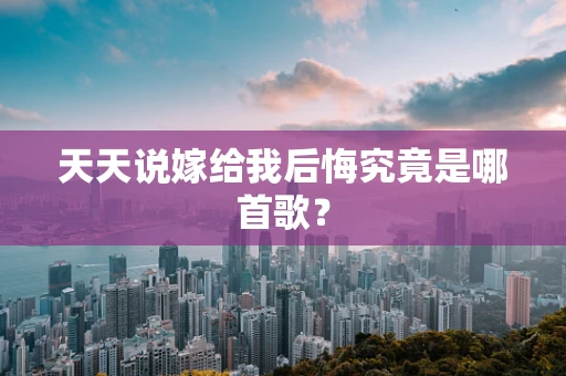 天天说嫁给我后悔究竟是哪首歌？