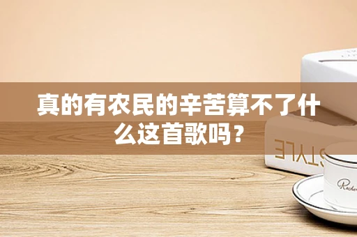 真的有农民的辛苦算不了什么这首歌吗？