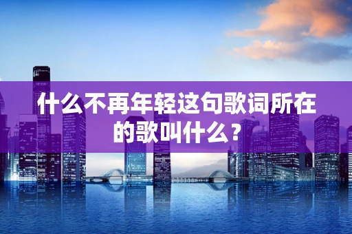 什么不再年轻这句歌词所在的歌叫什么？