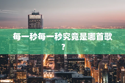 每一秒每一秒究竟是哪首歌？