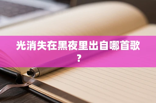 光消失在黑夜里出自哪首歌？